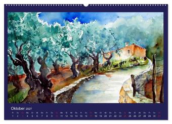 Mallorca Aquarelle (hochwertiger Premium Wandkalender 2027 DIN A2 quer), Kunstdruck in Hochglanz