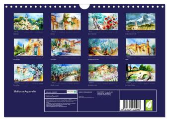 Mallorca Aquarelle (Wandkalender 2027 DIN A4 quer), CALVENDO Monatskalender