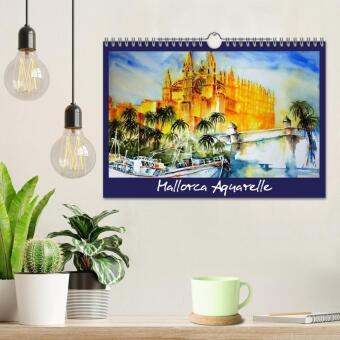 Mallorca Aquarelle (Wandkalender 2027 DIN A4 quer), CALVENDO Monatskalender