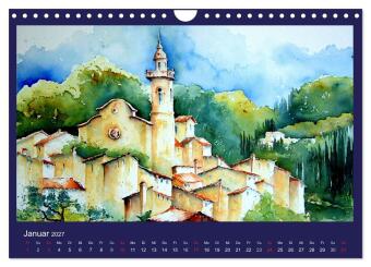 Mallorca Aquarelle (Wandkalender 2027 DIN A4 quer), CALVENDO Monatskalender