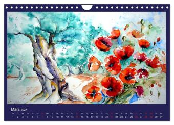 Mallorca Aquarelle (Wandkalender 2027 DIN A4 quer), CALVENDO Monatskalender