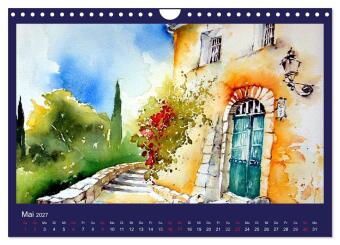 Mallorca Aquarelle (Wandkalender 2027 DIN A4 quer), CALVENDO Monatskalender
