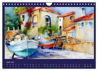 Mallorca Aquarelle (Wandkalender 2027 DIN A4 quer), CALVENDO Monatskalender
