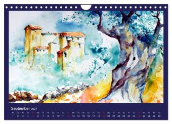 Mallorca Aquarelle (Wandkalender 2027 DIN A4 quer), CALVENDO Monatskalender