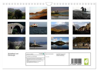 Schottland und Edinburgh (Wandkalender 2027 DIN A4 quer), CALVENDO Monatskalender