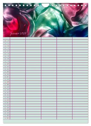 Blütenzauber - Familienplaner 2027 (Wandkalender 2027 DIN A4 hoch), CALVENDO Monatskalender