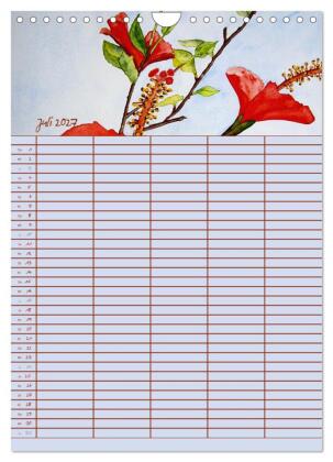 Blütenzauber - Familienplaner 2027 (Wandkalender 2027 DIN A4 hoch), CALVENDO Monatskalender