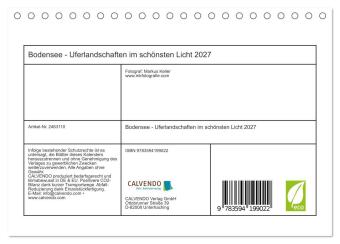 Bodensee - Uferlandschaften im schönsten Licht 2027 (Tischkalender 2027 DIN A5 quer), CALVENDO Monatskalender