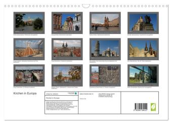 Kirchen in Europa (Wandkalender 2027 DIN A3 quer), CALVENDO Monatskalender