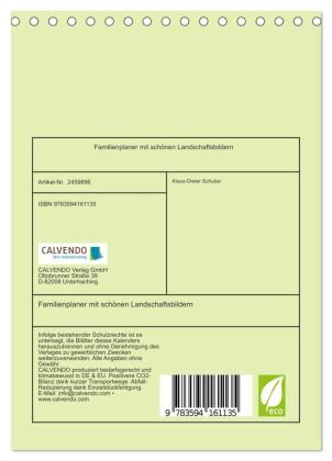 Familienplaner mit schönen Landschaftsbildern (Tischkalender 2027 DIN A5 hoch), CALVENDO Monatskalender