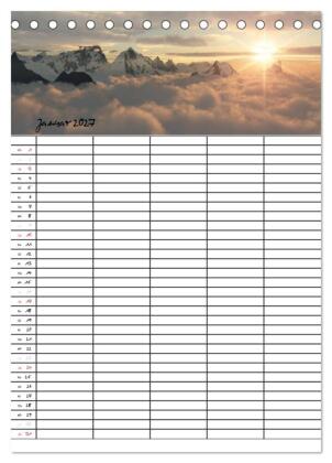 Familienplaner mit schönen Landschaftsbildern (Tischkalender 2027 DIN A5 hoch), CALVENDO Monatskalender