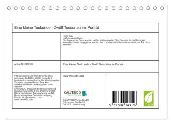 Eine kleine Teekunde - Zwölf Teesorten im Porträt (Tischkalender 2027 DIN A5 quer), CALVENDO Monatskalender