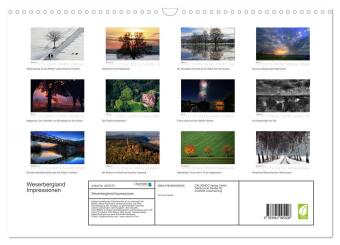 Weserbergland Impressionen (Wandkalender 2027 DIN A3 quer), CALVENDO Monatskalender