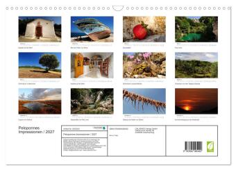 Peloponnes Impressionen / 2027 (Wandkalender 2027 DIN A3 quer), CALVENDO Monatskalender