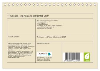 Thüringen - mit Abstand betrachtet 2027 (Tischkalender 2027 DIN A5 quer), CALVENDO Monatskalender