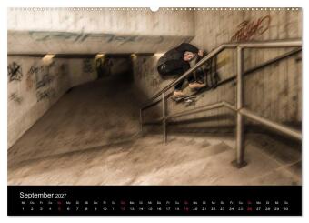 it's SKATEBOARDING (hochwertiger Premium Wandkalender 2027 DIN A2 quer), Kunstdruck in Hochglanz