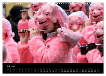 Basler Fasnacht - die drey scheenschte Dääg (Wandkalender 2027 DIN A3 quer), CALVENDO Monatskalender