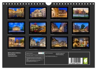 BRAUNSCHWEIG - Abendliche Impressionen (Wandkalender 2027 DIN A4 quer), CALVENDO Monatskalender