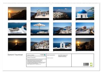 Santorin Trauminsel (Wandkalender 2027 DIN A2 quer), CALVENDO Monatskalender