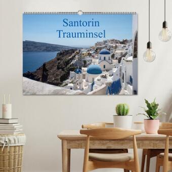 Santorin Trauminsel (Wandkalender 2027 DIN A2 quer), CALVENDO Monatskalender