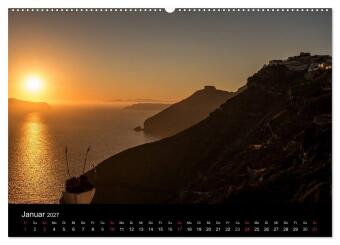 Santorin Trauminsel (Wandkalender 2027 DIN A2 quer), CALVENDO Monatskalender