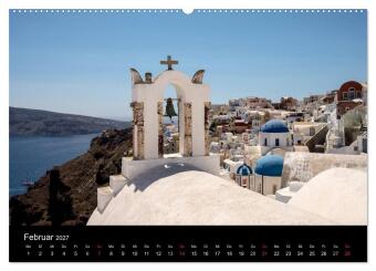 Santorin Trauminsel (Wandkalender 2027 DIN A2 quer), CALVENDO Monatskalender