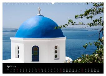 Santorin Trauminsel (Wandkalender 2027 DIN A2 quer), CALVENDO Monatskalender
