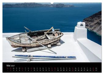 Santorin Trauminsel (Wandkalender 2027 DIN A2 quer), CALVENDO Monatskalender