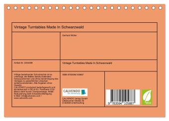Vintage Turntables Made In Schwarzwald (Tischkalender 2027 DIN A5 quer), CALVENDO Monatskalender