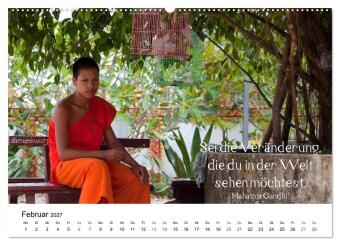 Reisefreu(n)de: Leben in Harmonie - buddhistische Zitate (hochwertiger Premium Wandkalender 2027 DIN A2 quer), Kunstdruck in Hochglanz