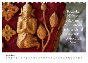 Reisefreu(n)de: Leben in Harmonie - buddhistische Zitate (hochwertiger Premium Wandkalender 2027 DIN A2 quer), Kunstdruck in Hochglanz