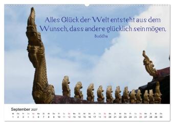 Reisefreu(n)de: Leben in Harmonie - buddhistische Zitate (hochwertiger Premium Wandkalender 2027 DIN A2 quer), Kunstdruck in Hochglanz