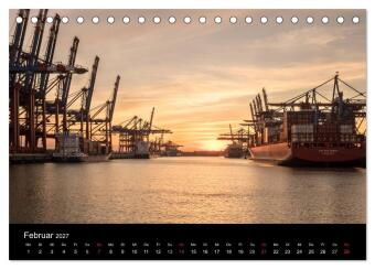 Der Hafen Hamburg bei Tag und Nacht (Tischkalender 2027 DIN A5 quer), CALVENDO Monatskalender