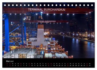 Der Hafen Hamburg bei Tag und Nacht (Tischkalender 2027 DIN A5 quer), CALVENDO Monatskalender