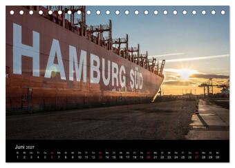 Der Hafen Hamburg bei Tag und Nacht (Tischkalender 2027 DIN A5 quer), CALVENDO Monatskalender