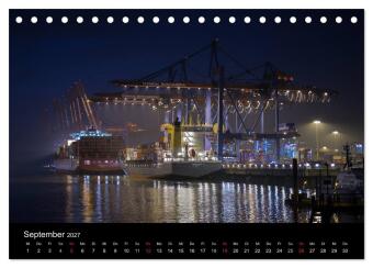 Der Hafen Hamburg bei Tag und Nacht (Tischkalender 2027 DIN A5 quer), CALVENDO Monatskalender