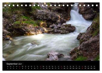 Kuhflucht Wasserfälle bei Farchant (Tischkalender 2027 DIN A5 quer), CALVENDO Monatskalender