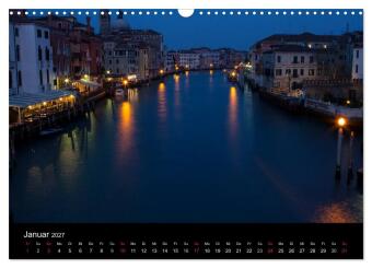 Venedig bei Nacht (Wandkalender 2027 DIN A3 quer), CALVENDO Monatskalender