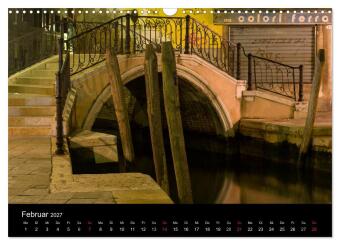 Venedig bei Nacht (Wandkalender 2027 DIN A3 quer), CALVENDO Monatskalender