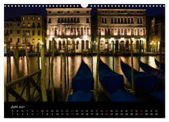Venedig bei Nacht (Wandkalender 2027 DIN A3 quer), CALVENDO Monatskalender