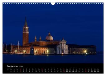 Venedig bei Nacht (Wandkalender 2027 DIN A3 quer), CALVENDO Monatskalender