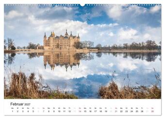 Schweriner Märchenschloss (hochwertiger Premium Wandkalender 2027 DIN A2 quer), Kunstdruck in Hochglanz