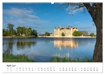 Schweriner Märchenschloss (hochwertiger Premium Wandkalender 2027 DIN A2 quer), Kunstdruck in Hochglanz