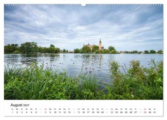 Schweriner Märchenschloss (hochwertiger Premium Wandkalender 2027 DIN A2 quer), Kunstdruck in Hochglanz