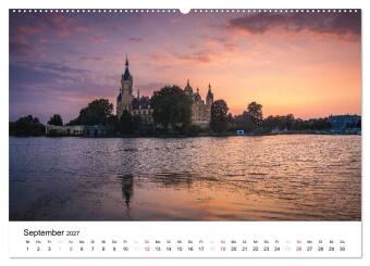 Schweriner Märchenschloss (hochwertiger Premium Wandkalender 2027 DIN A2 quer), Kunstdruck in Hochglanz