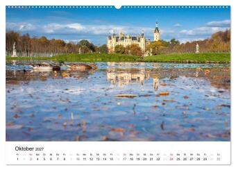 Schweriner Märchenschloss (hochwertiger Premium Wandkalender 2027 DIN A2 quer), Kunstdruck in Hochglanz