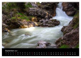 Kuhflucht Wasserfälle bei Farchant (hochwertiger Premium Wandkalender 2027 DIN A2 quer), Kunstdruck in Hochglanz