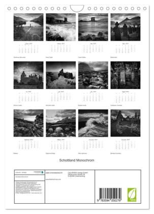 Schottland Monochrom (Wandkalender 2027 DIN A4 hoch), CALVENDO Monatskalender