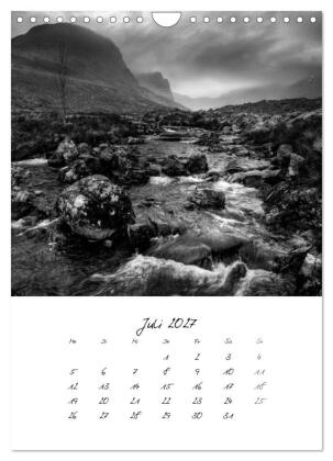 Schottland Monochrom (Wandkalender 2027 DIN A4 hoch), CALVENDO Monatskalender