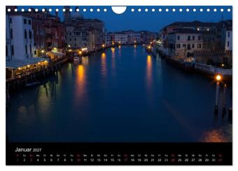 Venedig bei Nacht (Wandkalender 2027 DIN A4 quer), CALVENDO Monatskalender